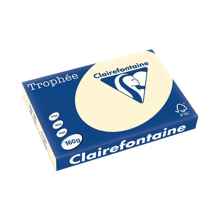 Clairefontaine - PAQ. 250H PAP. TROPHEE CLF SUAVE A3 160G MARFIL