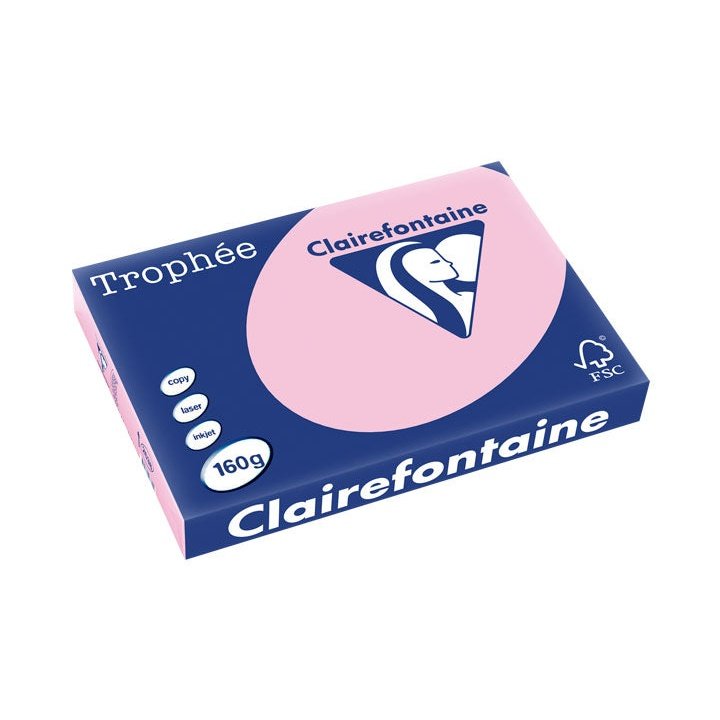 Clairefontaine - PAQ. 250H PAP. TROPHEE CLF SUAVE A3 160G ROSA