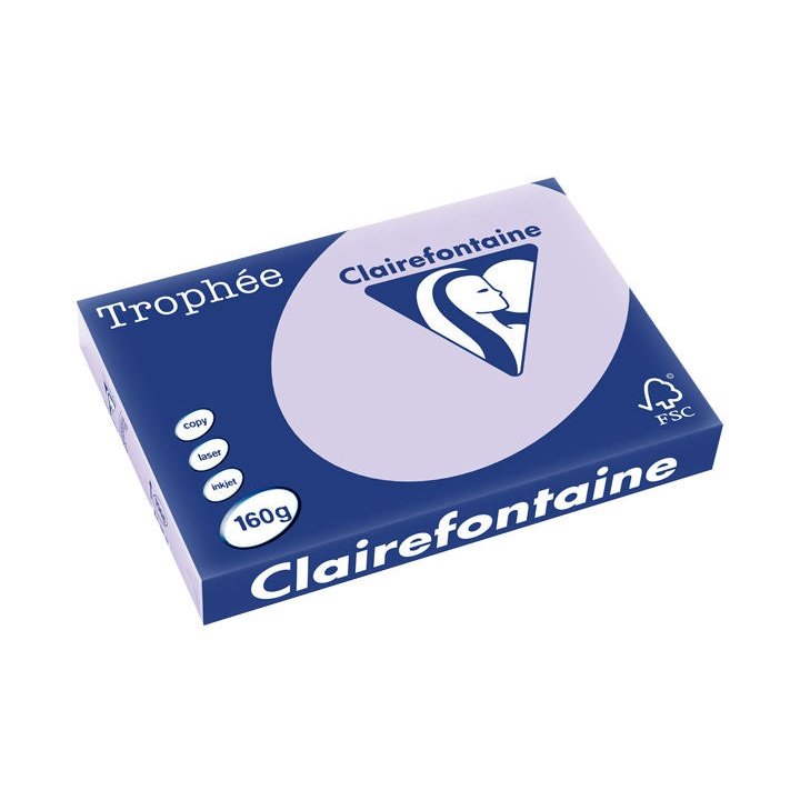 Clairefontaine - PAQ. 250H PAP. TROPHEE CLF SUAVE A3 160G LILA