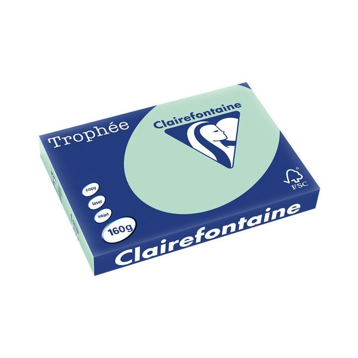 Clairefontaine - PAQ. 250H PAP. TROPHEE CLF SUAVE A3 160G VERDE