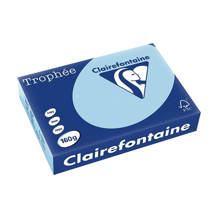 Clairefontaine - PAQ. 250H PAP. TROPHEE CLF SUAVE A4 160G AZUL CL