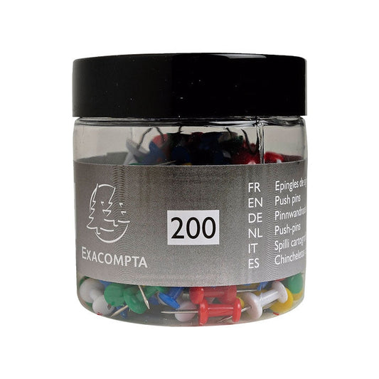 Exacompta - C.200 AGUJAS PUSH PINS EXACOMPTA 10MM STDO 14769E