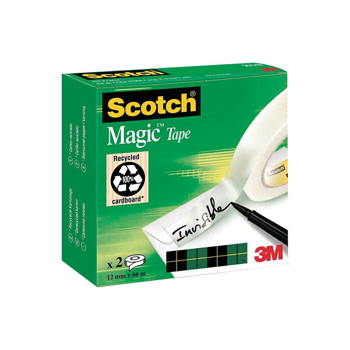 Scotch - PACK 2 CINTAS ADH. INV. SCOTCH MAGIC 12X66M - Pack de 9 unidades