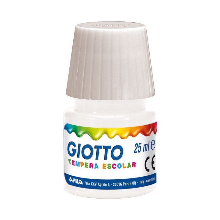 Giotto - BOTE TEMPERA ESCOLAR GIOTTO 25ML BLANCO 356901 - Pack de 6 unidades