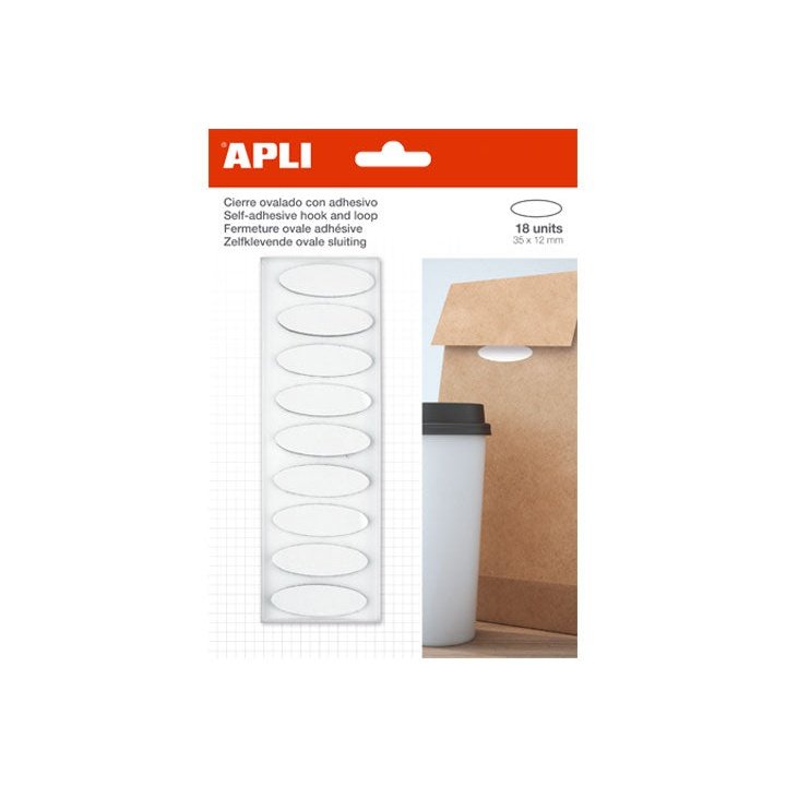 APLI - B. 18U CIERRE OVAL. ADH. APLI 35X12 VELCRO BL