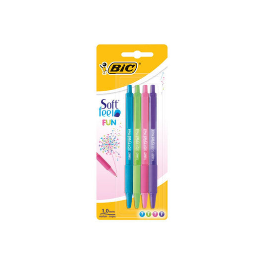 BIC - BL. 4 BOLI BIC SOFT FEEL RETR. 1MM STDO FUN