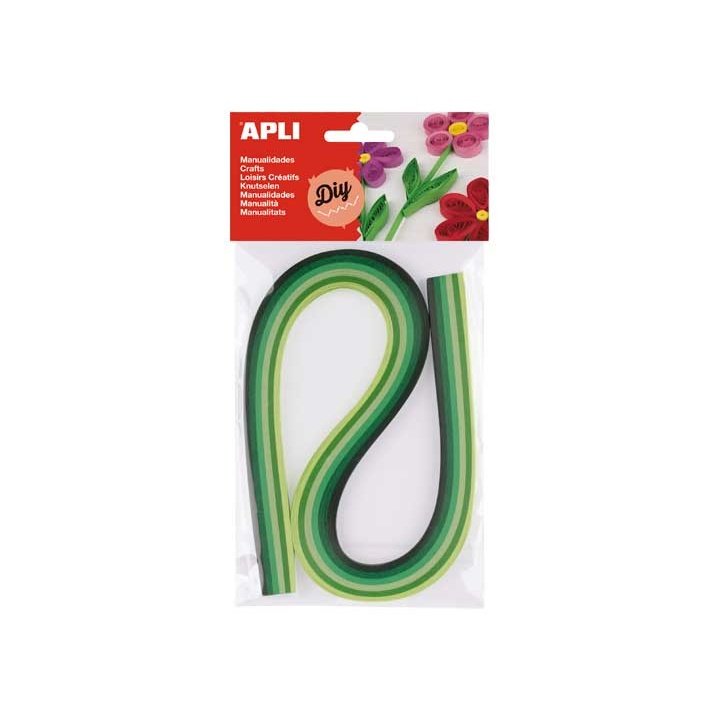 APLI - PAQ. 120 TIRAS QUILLING APLI 540MM STDO VERDE