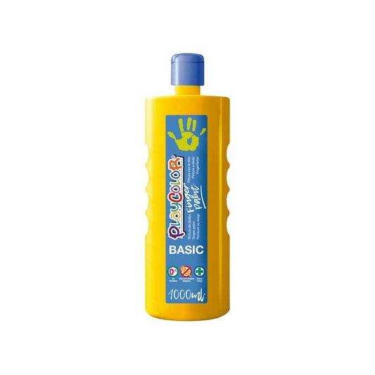 Playcolor - BOTELLA ERG. PINTURA DEDOS PLAYCOLOR 1000ML AMARI