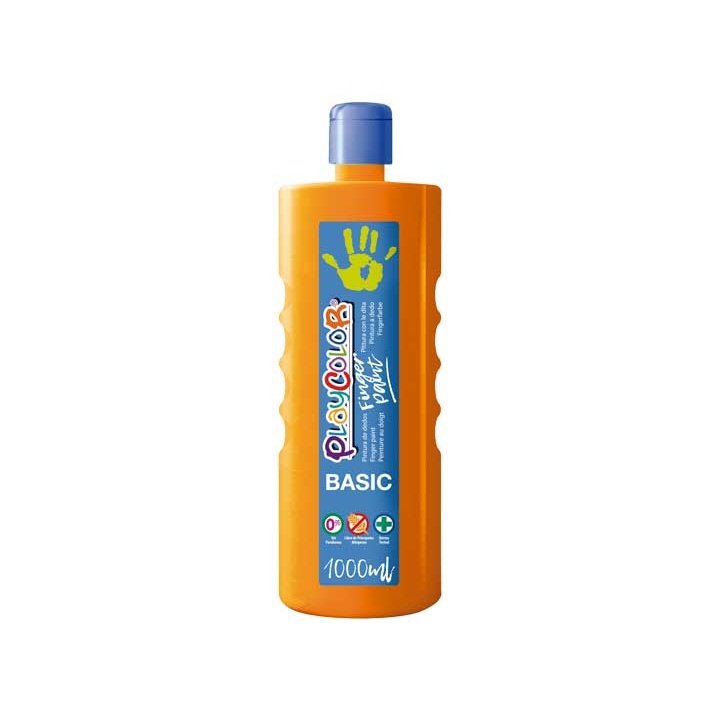 Playcolor - BOTELLA ERG. PINTURA DEDOS PLAYCOLOR 1000ML NARAN