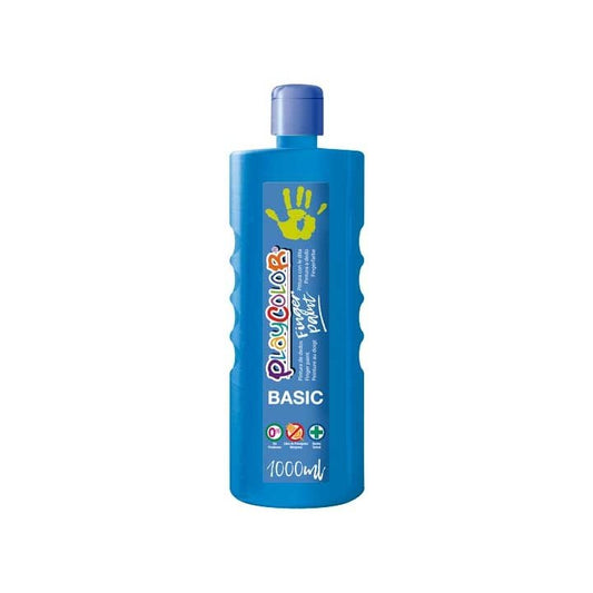 Playcolor - BOTELLA ERG. PINTURA DEDOS PLAYCOLOR 1000ML AZUL