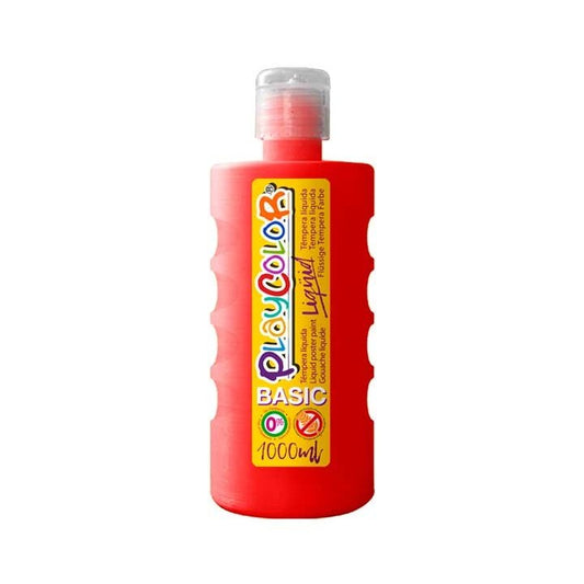 Playcolor - BOTE ERG. TEMPERA LIQ. PLAYCOLOR 1000ML ROJO