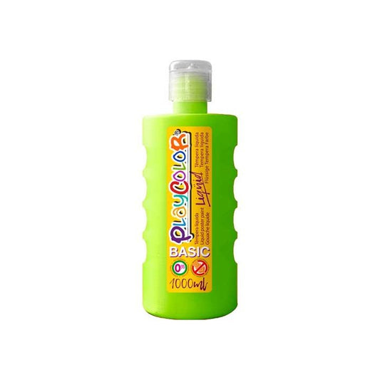 Playcolor - BOTE ERG. TEMPERA LIQ. PLAYCOLOR 1000ML VERDE CL