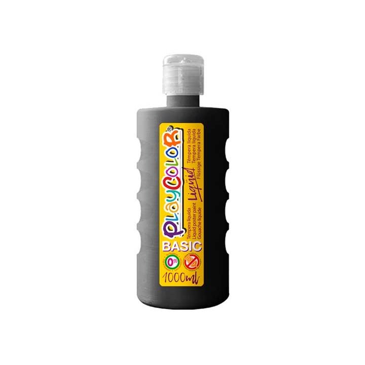 Playcolor - BOTE ERG. TEMPERA LIQ. PLAYCOLOR 1000ML NEGRO