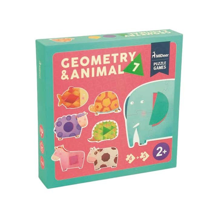 MIDEER - SET 7 PUZZLES MIDEER ANIMALES+GEOMETR. MD3022