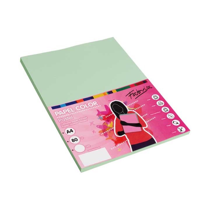 Fabrisa - PAQ. 100H PAPEL FABRISA 80GR A4 VERDE