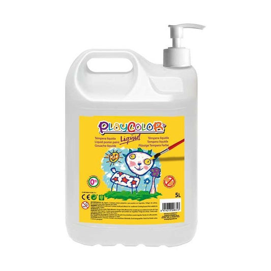 Playcolor - GARRAFA TEMPERA LIQ. PLAYCOLOR BASIC 5L BLANCO