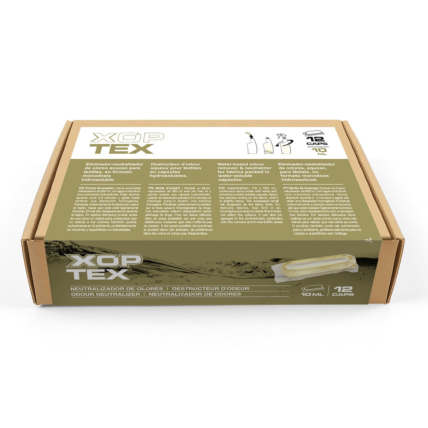 PRIME JJ - XOP TEX Caja de 12 Monodosis de Ambientador Profesional proquimia Neutralizador de Malos Olores para Textiles, ¡¡PROMO NEBULIZADOR GRATIS!!