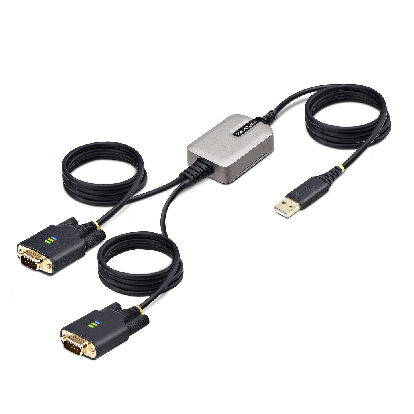 StarTech.com - 2P6FFC-USB-SERIAL cambiador de género para cable USB-A 2 x DB-9 RS-232 Negro  Gris