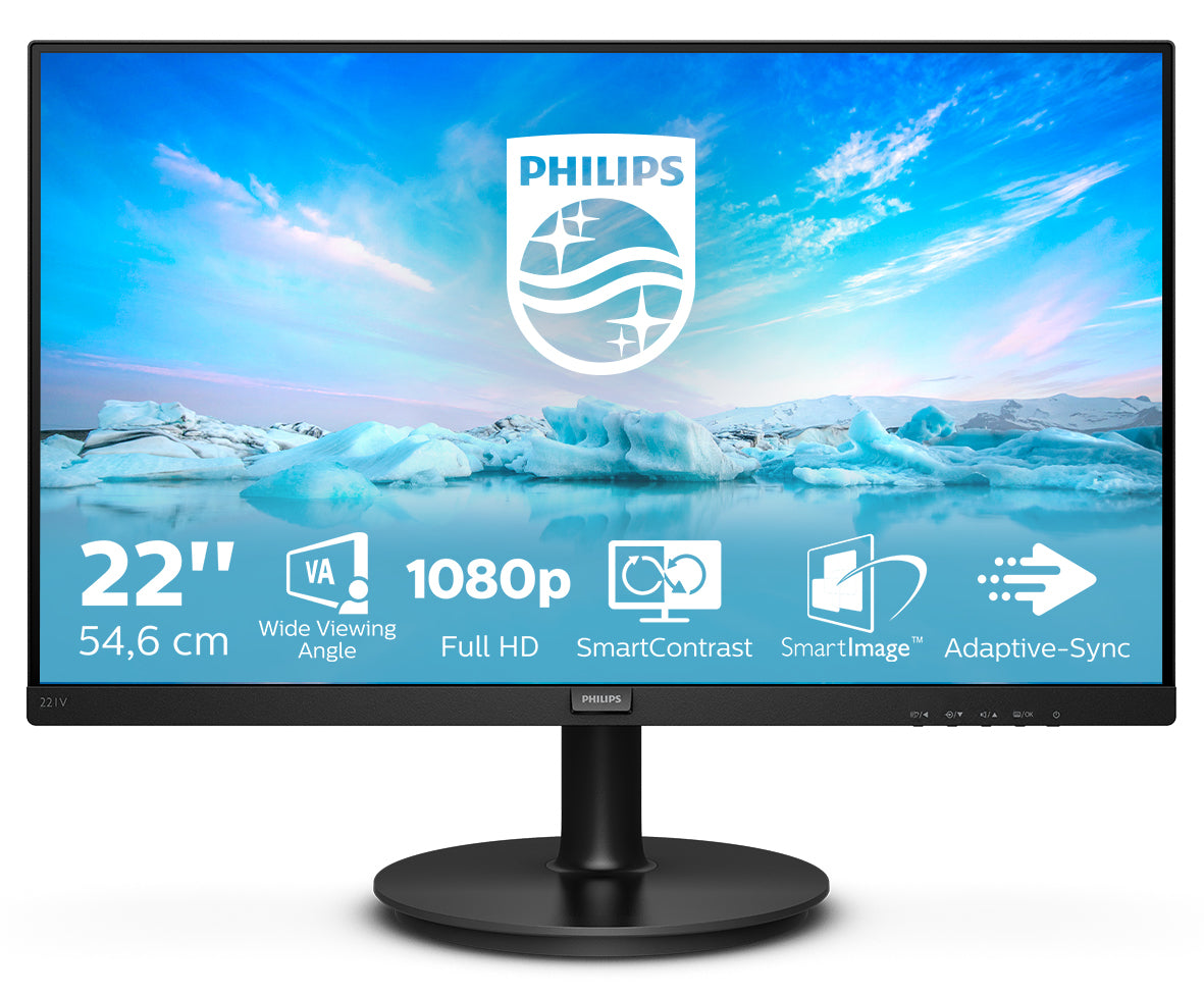 Philips - V Line 221V8A/00 LED display 54 6 cm (21.5") 1920 x 1080 Pixeles Full HD Negro