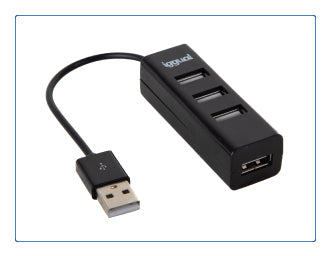 iggual - HUB-A-4p USB 2.0 480 Mbit/s Negro