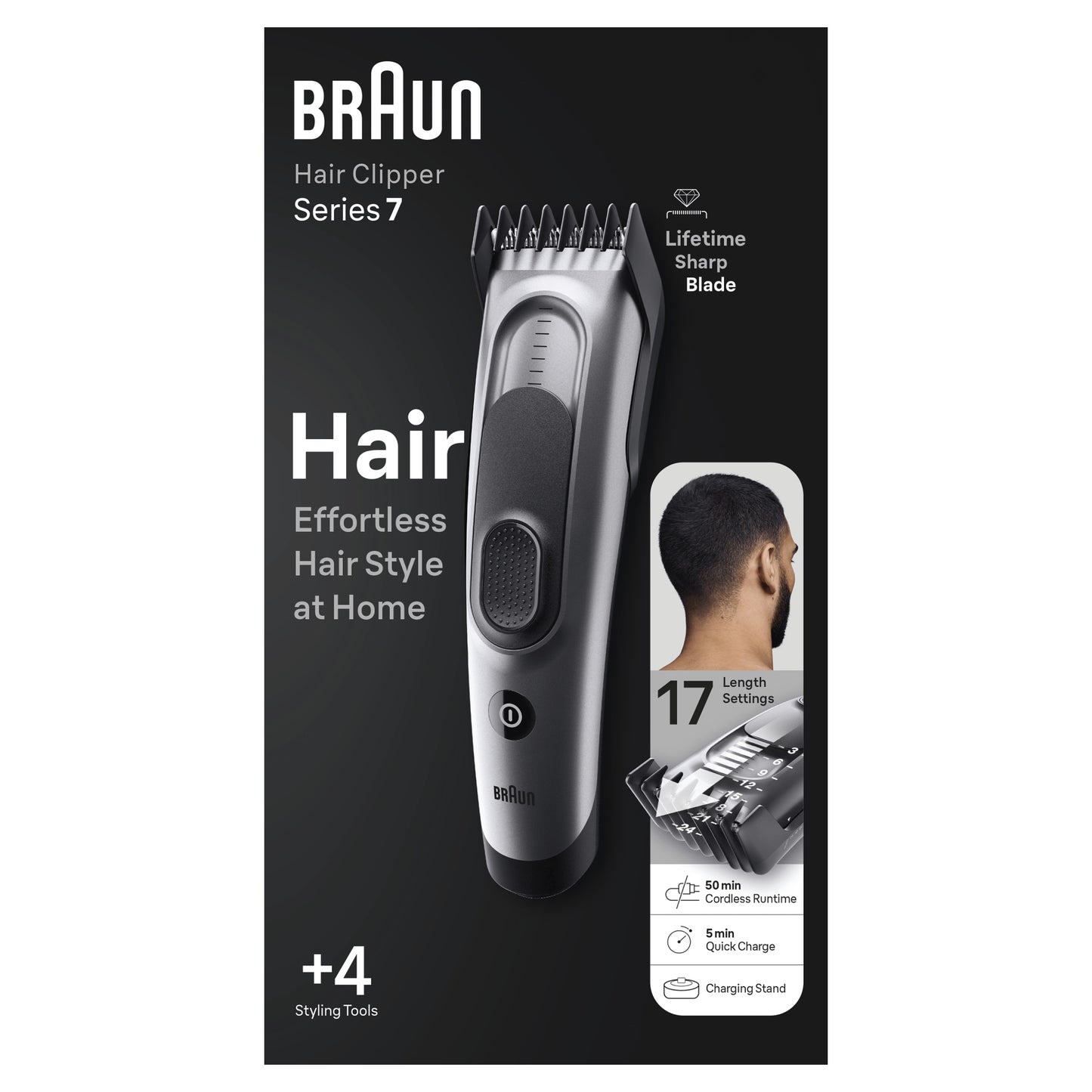 Braun - HC7390 Negro  Gris 17 Níquel-metal hidruro (NiMH)