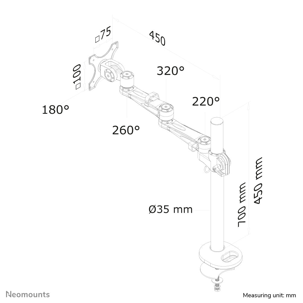 Neomounts - Soporte de escritorio para monitor