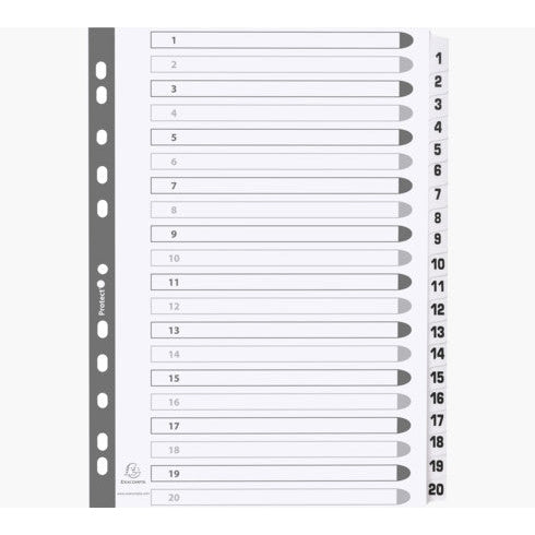 Exacompta - MWD1-20Z divisor Caja de cartón Blanco