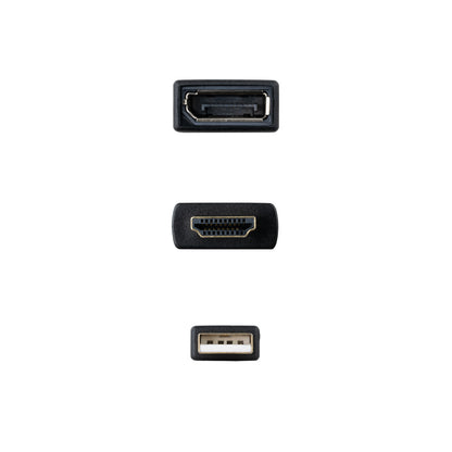 Nanocable - Conversor HDMI 2.0 a DisplayPort V1.2 Negro  20 cm