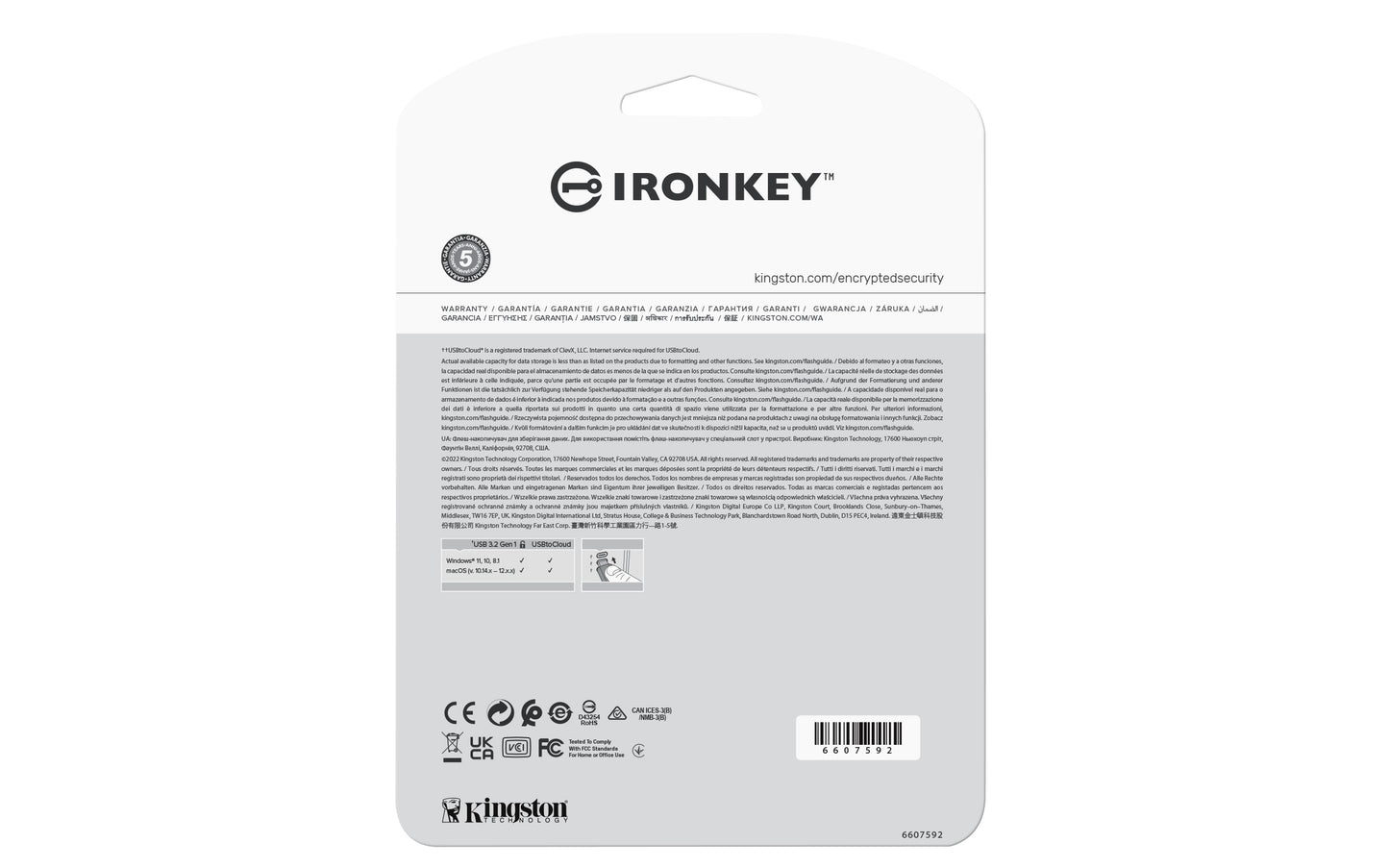 Kingston Technology - IronKey Locker+ 50 unidad flash USB 128 GB USB tipo A 3.2 Gen 1 (3.1 Gen 1) Plata