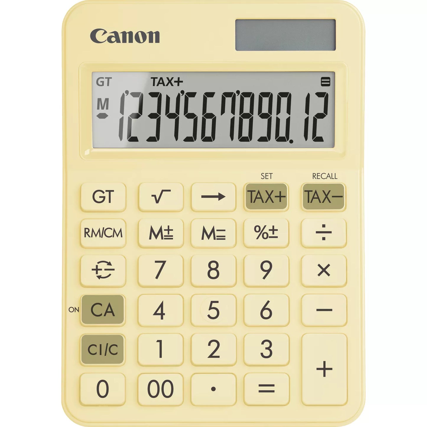 Canon LS-125KB Calculadora de Sobremesa con Pantalla LCD de 12 Digitos - Raiz Cuadrada, Calculo de Constantes, Gran Total, Cambio de Signo etc... - Alimentacion Solar y Pilas - Color Amarillo 1 pieza(s)