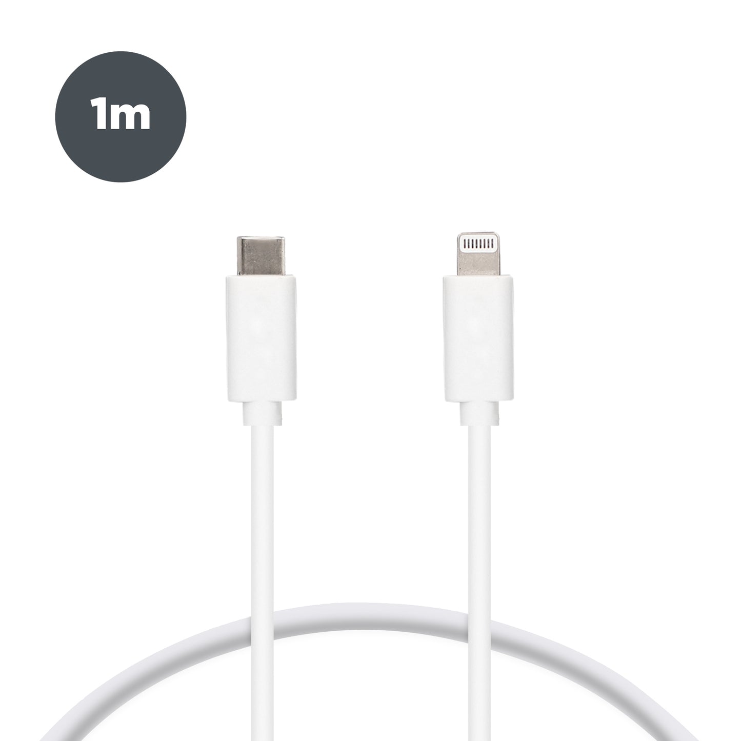 Ksix - Cable de carga y datos USB-C a Lightning 20 W  Made For iPhone  1 m  Blanco