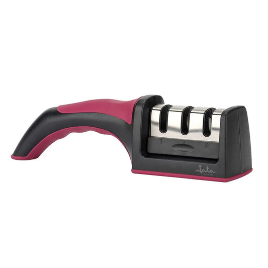 JATA - HACC4541 afilador de cuchillo Afilador de cuchillos de discos Negro  Rojo