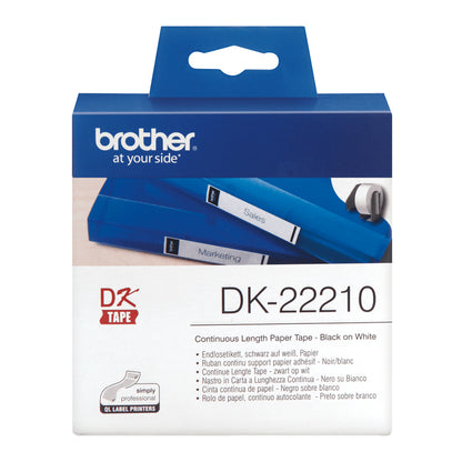 Brother DK-22210 cinta para impresora de etiquetas Negro sobre blanco