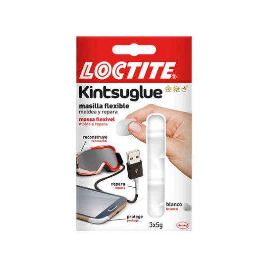 Loctite - Kintsuglue  masilla flexible  repara  protege  mejora  blanco  3 x 5gr 5 g