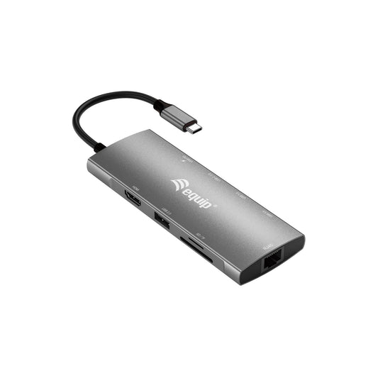 Equip - 133490 base para portátil y replicador de puertos Alámbrico USB 3.2 Gen 1 (3.1 Gen 1) Type-C Gris