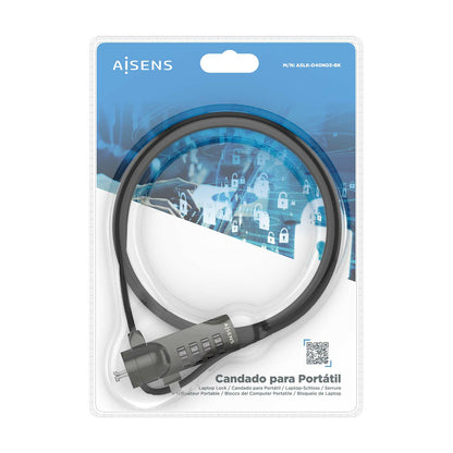 AISENS - Cable de seguridad con cerradura de combinación para Ordenador  Monitor  Portátil 1.5m