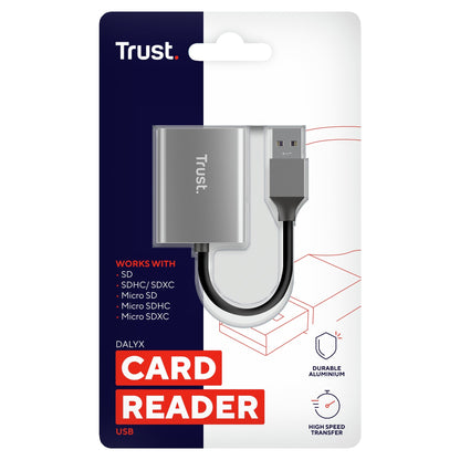 Trust - Dalyx lector de tarjeta USB 3.2 Gen 1 (3.1 Gen 1) Aluminio