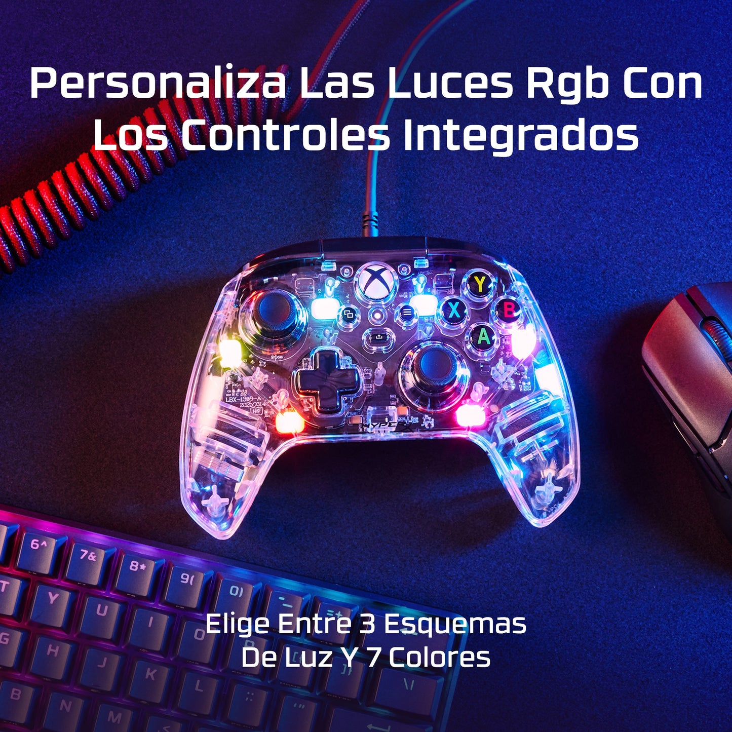 HyperX - HP HYPERX CLUTCH GLADIATE RGB GAMING CONTROLLER - MANDO GAMING RGA CABLE - PC Y XBOX  7D6H2AA