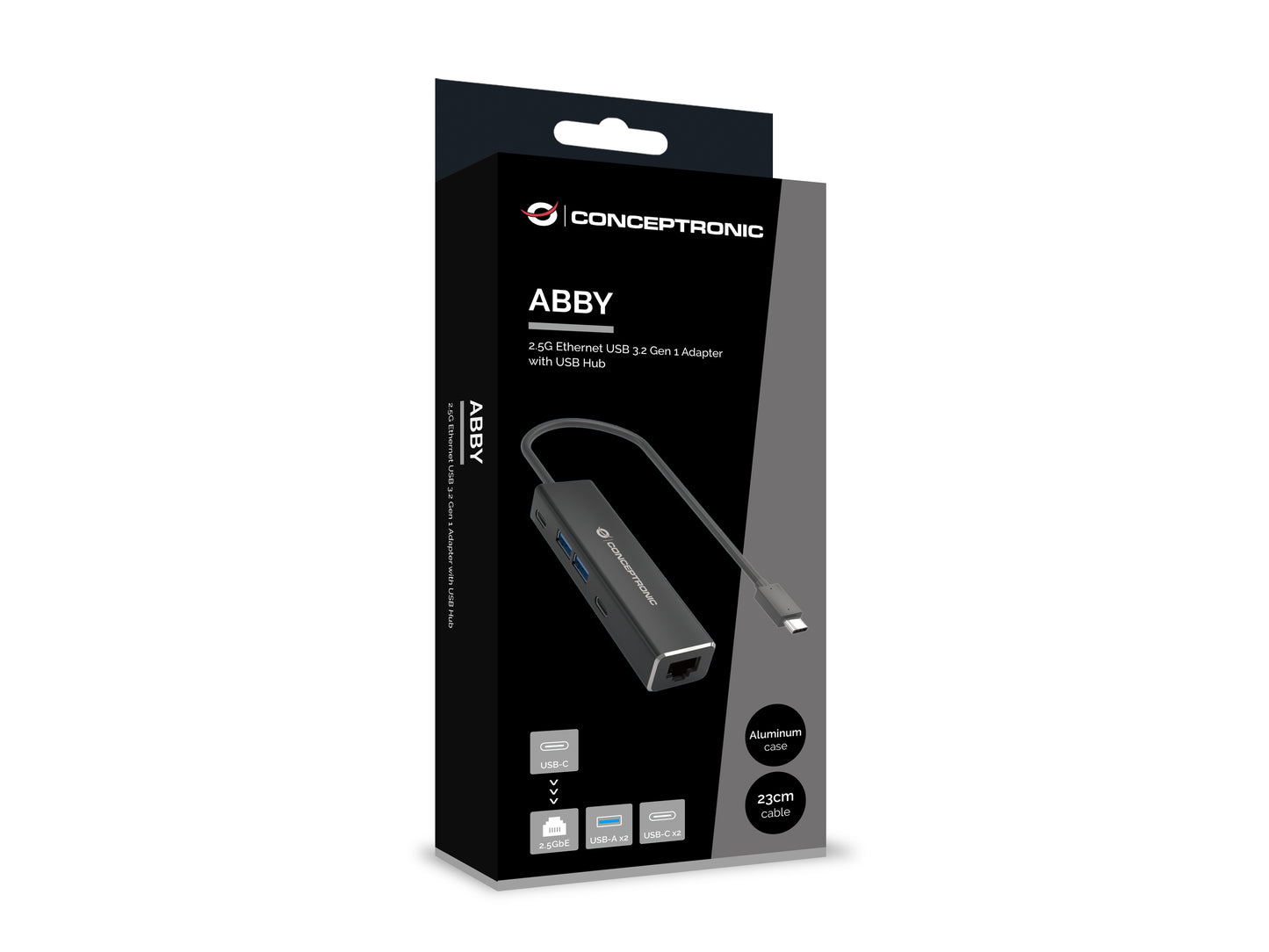 Conceptronic - ABBY14B base para portátil y replicador de puertos Alámbrico USB 3.2 Gen 1 (3.1 Gen 1) Type-C Gris