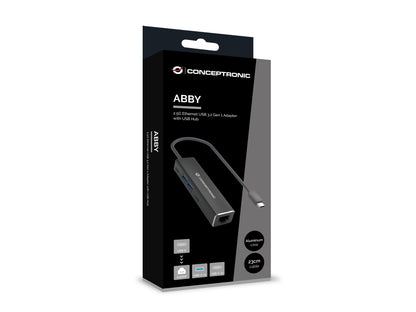 Conceptronic - ABBY14B base para portátil y replicador de puertos Alámbrico USB 3.2 Gen 1 (3.1 Gen 1) Type-C Gris