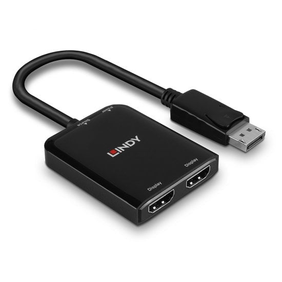 Lindy - 38433 adaptador de cable de vídeo DisplayPort 2 x HDMI