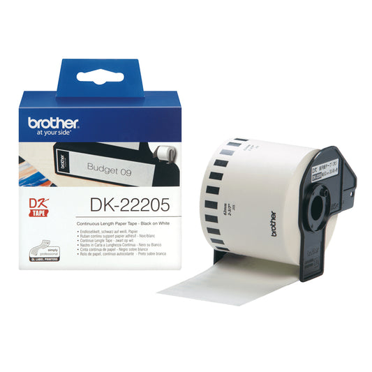 Brother DK-22205 cinta para impresora de etiquetas Negro sobre blanco