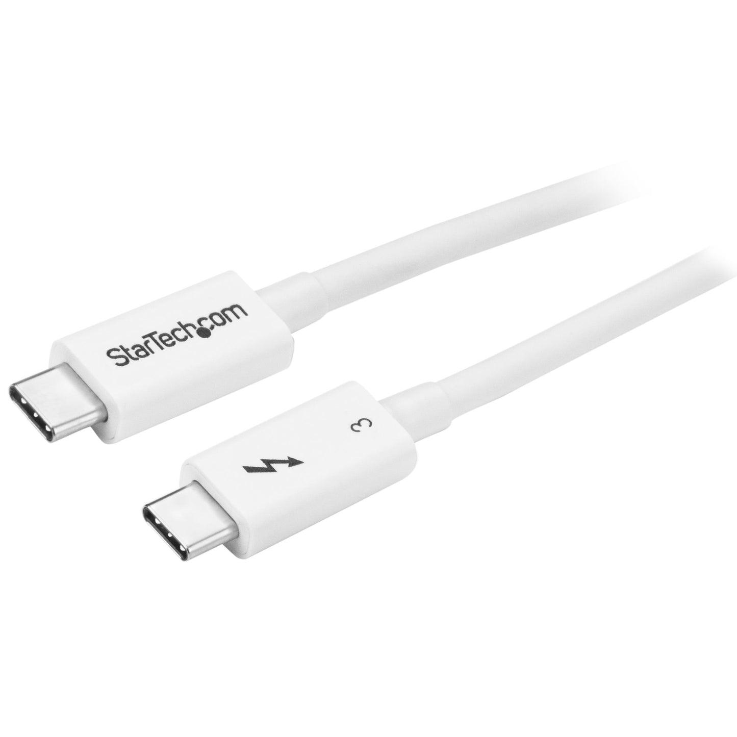 StarTech.com - Cable Thunderbolt 3 Pasivo 50cm - 40Gbps - PD 100W - Vídeo 4K/5K - Cable Thunderbolt - Certificado Thunderbolt - Compatible USB4 / Modo Alt DP - Thunderbolt 4 - USB 3.2 - USB-C - Blanco