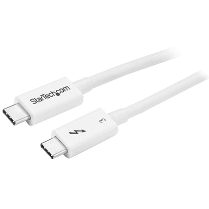 StarTech.com - Cable Thunderbolt 3 Pasivo 50cm - 40Gbps - PD 100W - Vídeo 4K/5K - Cable Thunderbolt - Certificado Thunderbolt - Compatible USB4 / Modo Alt DP - Thunderbolt 4 - USB 3.2 - USB-C - Blanco