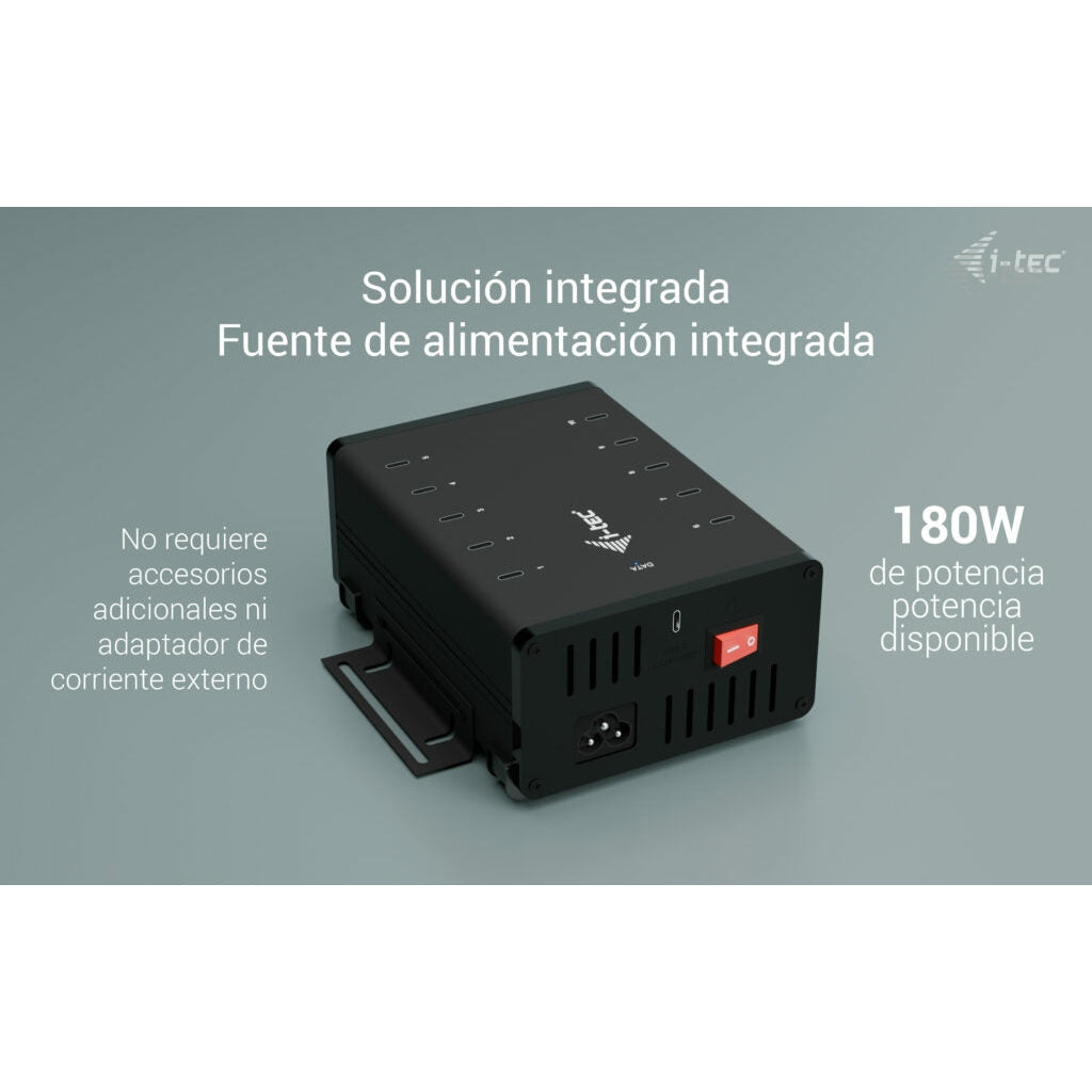 i-tec - USB-C/USB-A Metal Charging + data HUB  15W per port  10x USB-C