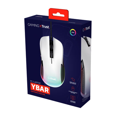 Trust - GXT 922W YBAR ratón Juego mano derecha USB tipo A Óptico 7200 DPI