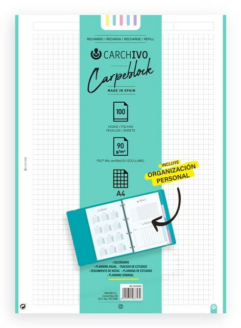 CARCHIVO - 65410499 papel de cuaderno 210 x 297 mm (A4) 100 hojas