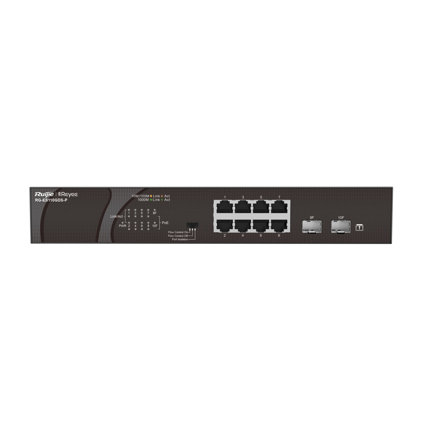 Ruijie Networks - RG-ES110GDS-P switch No administrado Gigabit Ethernet (10/100/1000) Energía sobre Ethernet (PoE) Negro