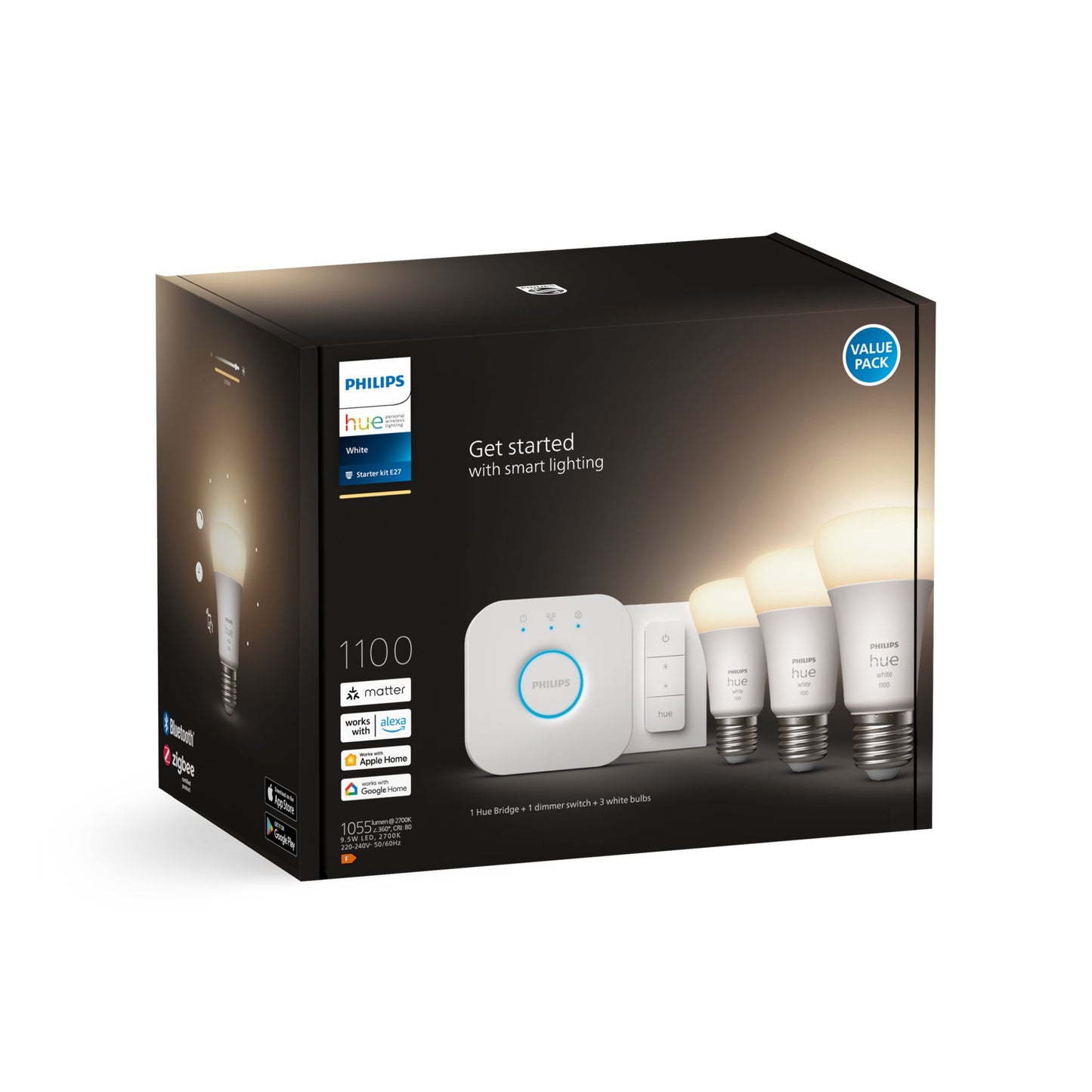 Philips - Philips Hue White - Pack de 3 bombillas