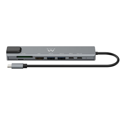 Ewent EW1146 base para portátil y replicador de puertos Alámbrico USB 3.2 Gen 1 (3.1 Gen 1) Type-C Gris